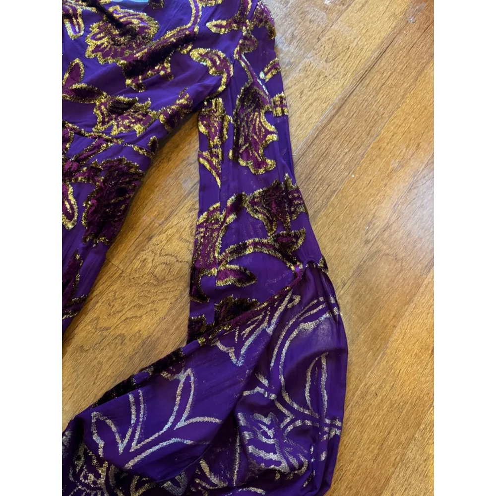 One Shoulder gown in Purple and Gold